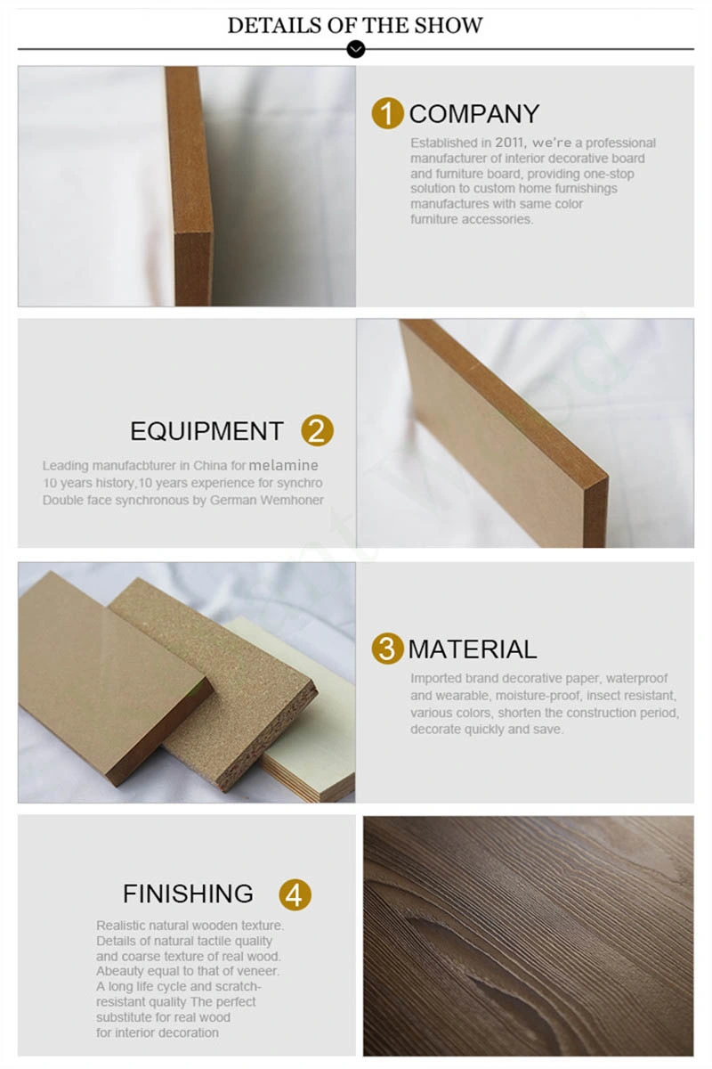 Multi Sizes E2 E1 E0 Plain Raw MDF for Furniture and Decoration