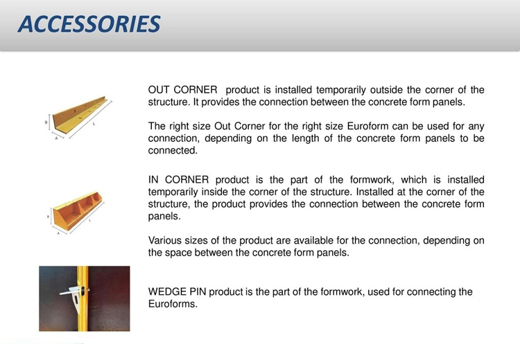 Concrete Formwork Steel Plywood Euro Form Cross Power Joints for Construction