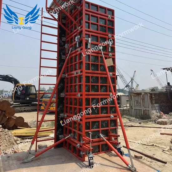 Encofrado de pared de losa de columna de acero para construcción de hormigón